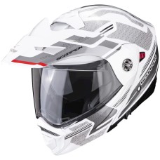 Motosiklet dəbilqəsi Scorpion ADX-2 Carrera Pearl White-Silver, ölçü XXL, ağ/boz