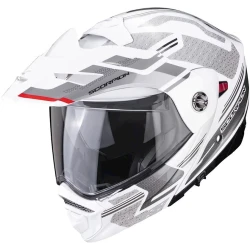 Motosiklet dəbilqəsi Scorpion ADX-2 Carrera Pearl White-Silver, ölçü XXL, ağ/boz