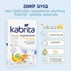 Молочная пшеничная каша Kabrita с бананом, яблоком и абрикосом, 6+ месяцев, 180 г Молочная пшеничная каша Kabrita с бананом, яблоком и абрикосом, 6+ месяцев, 180 г