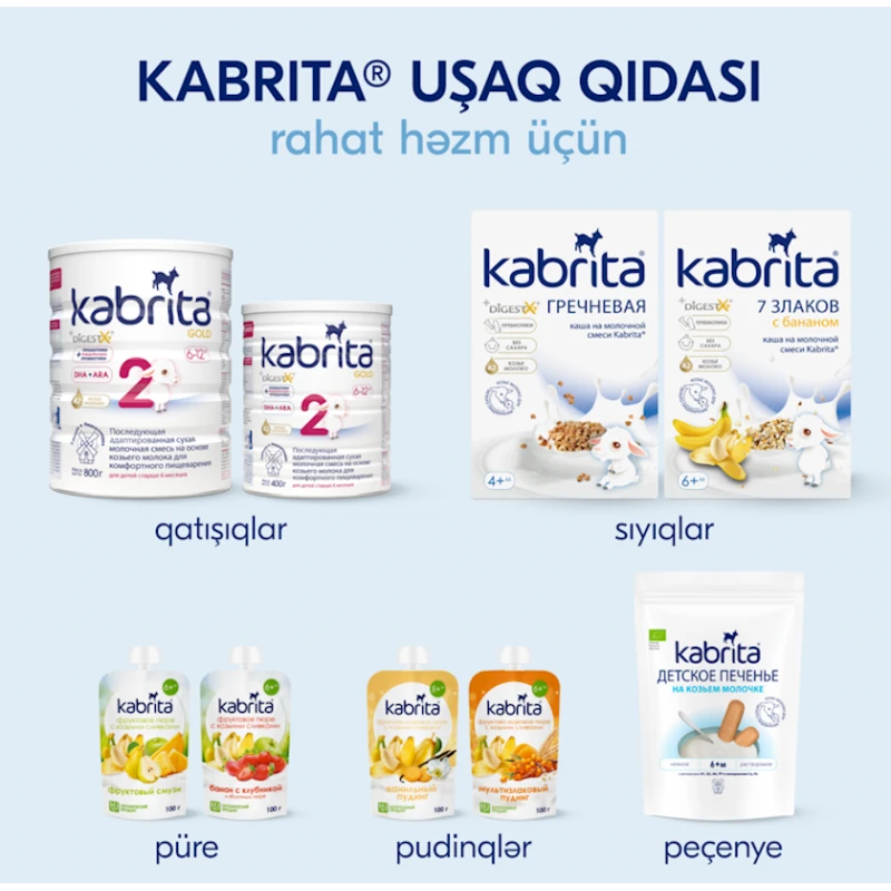 Молочная пшеничная каша Kabrita с бананом, яблоком и абрикосом, 6+ месяцев, 180 г