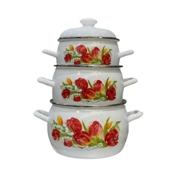 Набор кастрюль SHA-00002915, эмалированное покрытие, белый, 2 л/ 3.5 л/ 5 л Набор кастрюль SHA-00002915, эмалированное покрытие, белый, 2 л/ 3.5 л/ 5 л