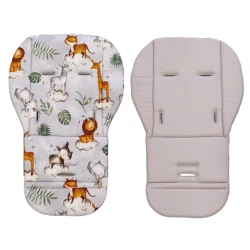 Матрас для коляски Softcare, серый/животные, 78х33 см