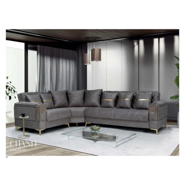 Угловой диван Stil Mebel Chanel, 300/220x80x83 см, серый Угловой диван Stil Mebel Chanel, 300/220x80x83 см, серый