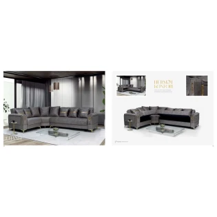 Угловой диван Stil Mebel Chanel, 300/220x80x83 см, серый Угловой диван Stil Mebel Chanel, 300/220x80x83 см, серый