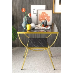 Журнальный стол Zigon Sehpa GK-02, металл, черный, 55х34х34 см