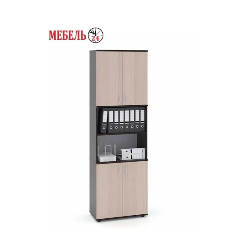 Stellaj 3563_L-M 2StellajOfficeDoubleSonBl, 68x37x216 см, ЛДСП, коричневый