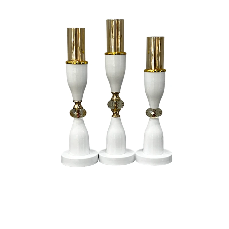 Набор подсвечников PH-23 белый, стекло/нержавеющий металл, 3 шт, 35x40x45 см Набор подсвечников PH-23 белый, стекло/нержавеющий металл, 3 шт, 35x40x45 см