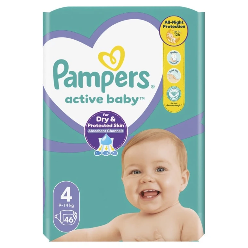 Детские подгузники Pampers Active Baby 4 9-14 кг 46 шт