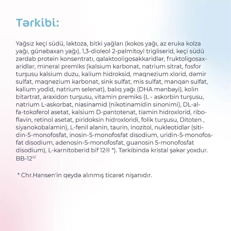 Quru südlü qatışıq Kabrita 2 Gold uyğunlaşdırılmış keçi südü əsasında, 6 aydan, 800 q (8716677007328).