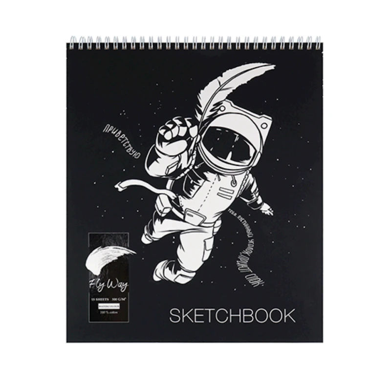 Скетчбук Проф-Пресс Fly Away Астронавт с перышком, A4, 15 листов Скетчбук Проф-Пресс Fly Away Астронавт с перышком, A4, 15 листов