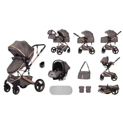 Детская коляска Belecoo 580-2, 3 в 1, коричневая