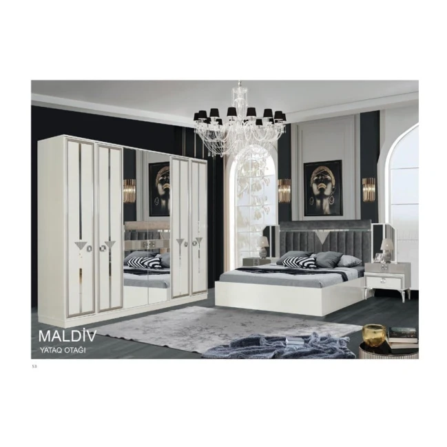 Спальный гарнитур Maldiv, серый, Ламинат Спальный гарнитур Maldiv, серый, Ламинат