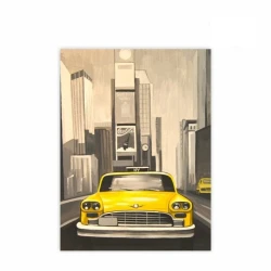 Kətan konturlu karton üzərində Rosa Start, Nyu-York, 30х40, pambıq, akril