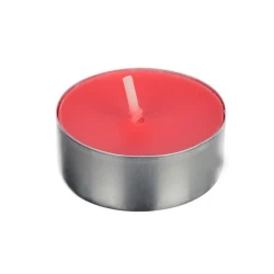 Ətirli şam dəsti Bispol Cherry, 6 əd, 1.5x3.9 sm, parafin, 4 saat yanma, şamdanda, qırmızı