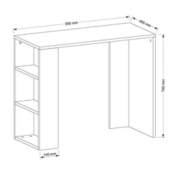 Письменный стол Bilo, белый, 40x90x75см Письменный стол Bilo, белый, 40x90x75см