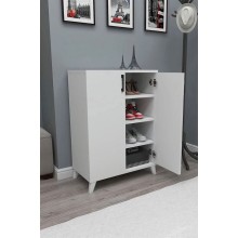 Ayaqqabı üçün tumba Cere ev_12115504, LDSP, ağ, 88x72x32 sm