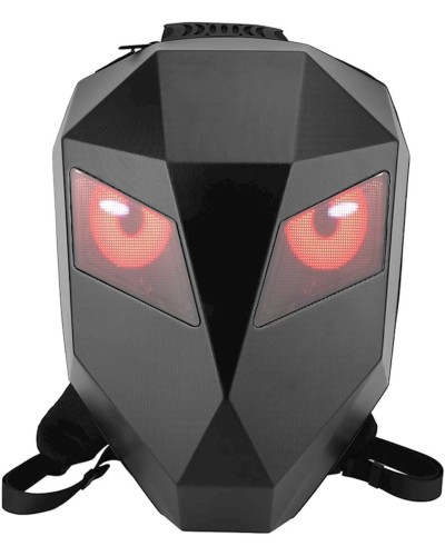 Motosikl Led Bel çantası LED Eyes with programmable color screen, qara