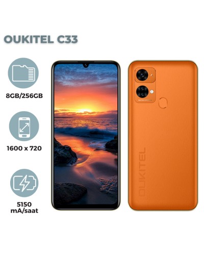 Smartfon Oukitel C33 8GB/256GB Orange (6931940722490)