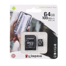 Yaddaş kartı Kingston microSDHC 64GB Class 10 UHS-I R100MB/s + SD-adapter