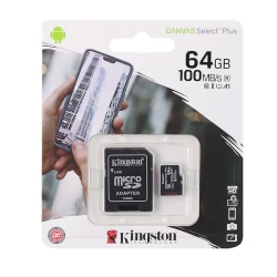 Карта памяти Kingston microSDHC 64GB Class 10 UHS-I R100MB/s + SD-адаптер