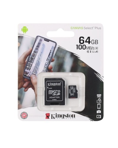 Yaddaş kartı Kingston microSDHC 64GB Class 10 UHS-I R100MB/s + SD-adapter