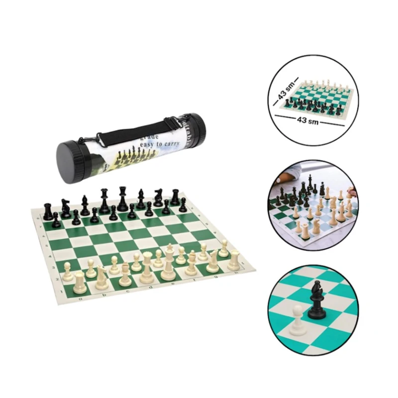 Şahmat 02125057, ağ/qara, 43x43 sm