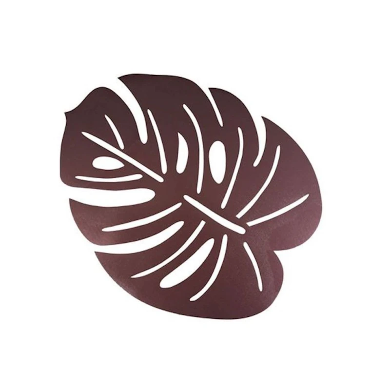 Сервировочный коврик Hom-me Monstera фигурная, 46x37 см, поливинилхлорид, Коричневый