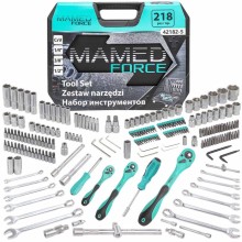 Alətlər dəsti Mamedforce MF-42182-5, 218 hissə, 1/4