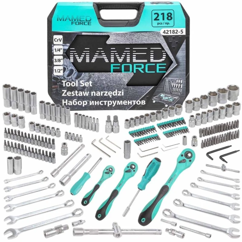 Набор инструментов Mamedforce MF-42182-5, 218 предметов, 1/4 Набор инструментов Mamedforce MF-42182-5, 218 предметов, 1/4