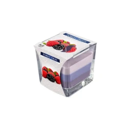 Ароматическая свеча Bispol Wild Fruits 8x8x8 см, парафин, 32 часа горения, в стакане, фиолетовый/бежевый Ароматическая свеча Bispol Wild Fruits 8x8x8 см, парафин, 32 часа горения, в стакане, фиолетовый/бежевый