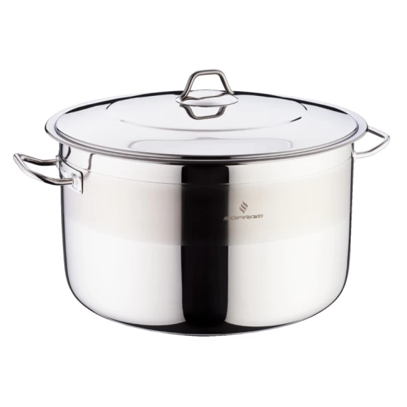 Qazan Sofram, paslanmayan polad, gümüşü, 40 sm