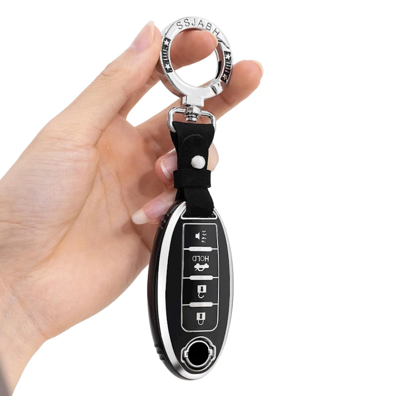 Чехол для автомобильных ключей 0177 для Nissan, черный