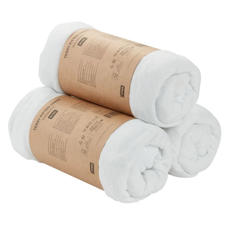 Mələfə JYSK Ravnebakke Terry, 80/90x200x25 sm, pambıq/polyester, ağ