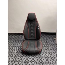 Oturacaq üçün çexol nabuk və dəri, qara/qırmızı kant - avto840