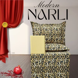 Комплект постельного белья Nar-Lı-001043, простыня 240x260 см, пододеяльник 200x220 см, наволочки 2 шт x 50x70 см, двуспальный, хлопок, разноцветный