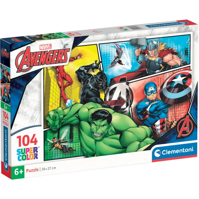 Pazl Clementoni 27284 Marvel Avengers Super Color, karton, 104 parça, 38x27 sm Pazl Clementoni 27284 Marvel Avengers Super Color, karton, 104 parça, 38x27 sm
