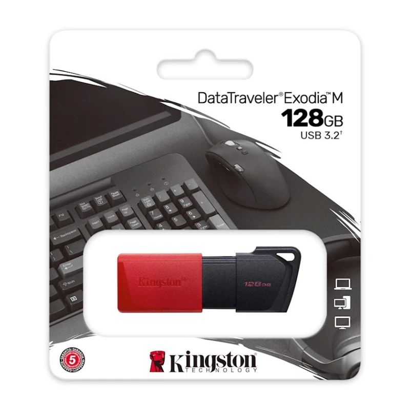 Флешка Kingston DataTraveler Exodia M 128GB USB 3.2 Gen1 Black/Red (DTXM/128GB)