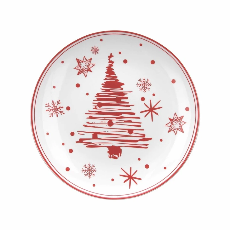 Тарелка Tognana Tree Christmas Red XMas, фарфор, красная/белая, 31 см