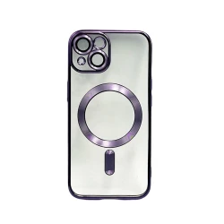 Чехол 888_store_556 MagSafe для Apple iPhone 14 Фиолетовый/Прозрачный