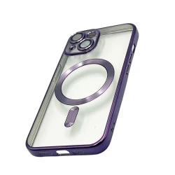 Чехол 888_store_556 MagSafe для Apple iPhone 14 Фиолетовый/Прозрачный