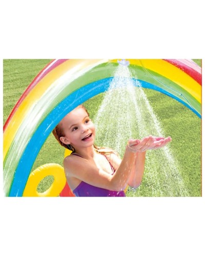 Şişmə hovuz Intex, sürüşmə təpəcik və su səpən ilə, 297x193x135 sm, həcm 227 l, rəngarəng, çoxgüşəli, 227TX57453T150 - 227TX57453T150