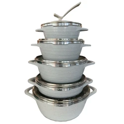 Набор кастрюль Dessini ZGH_00095, гранит, белый, 12 предметов