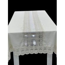 Süfrə MiraNova NRl-00619, kətan, ağ, 160x260 sm