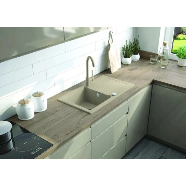 Кухонная мойка Deante Zorba ZQZ7113, гранит, бежевый, 44x76 см