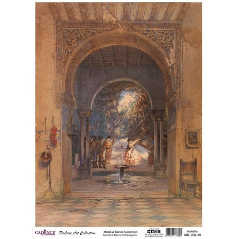 Dekupaj üçün düyü kağızı Cadence Music and Dance Collection MD-30, 60x84 sm
