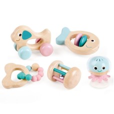 Çınqıldayanlar dəsti Hape Multi Stage Sensory Gift Set, 0 aydan, plastik/taxta, rəngarəng