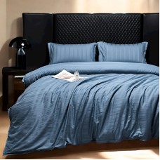 Yataq dəsti Luxe Cotton 000759, yorğan üzü 200x220 sm, mələfə 240x260 sm, yastıq üzü 50х70 sm, ikinəfərlik, lüks-satin, göy