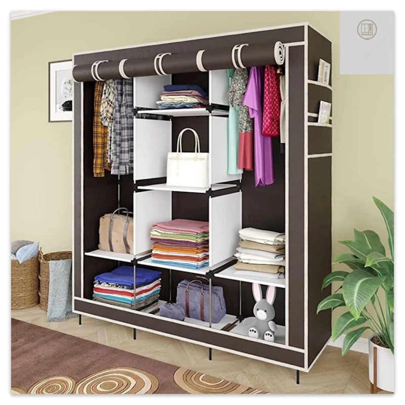 Портативный шкаф FH23, металл/ткань, коричневый, 130x45x175 см Портативный шкаф FH23, металл/ткань, коричневый, 130x45x175 см