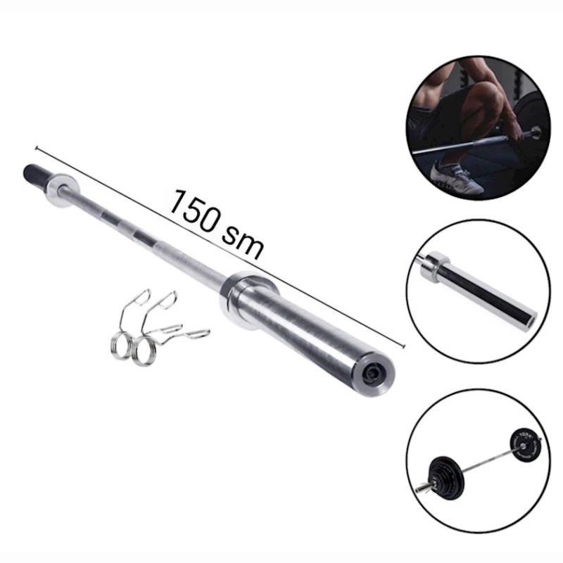 Ştanq üçün qrif WS0097 150 sm, gümüşü