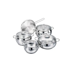 Набор посуды Korkmaz Tombik A1800, 5 шт, нержавеющая сталь, с крышкой, серебристый Набор посуды Korkmaz Tombik A1800, 5 шт, нержавеющая сталь, с крышкой, серебристый